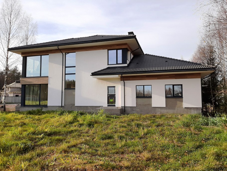 Деревенский коттедж из газобетона