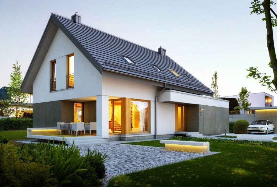 Стильный дом с мансардой