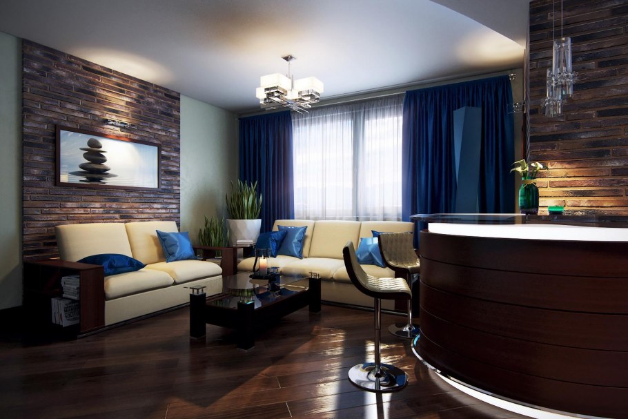 Квартира в синих тонах