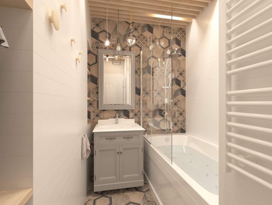 Душевая комната в скандинавском стиле