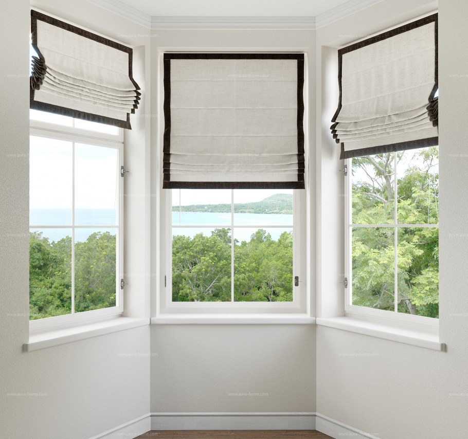 Римские шторы на эркерные окна