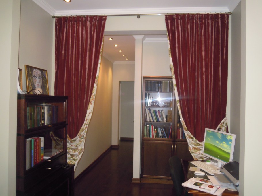 Шторы в арку между комнатами