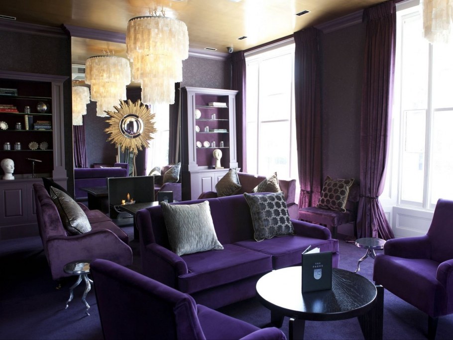Фиолетовый цвет в интерьере