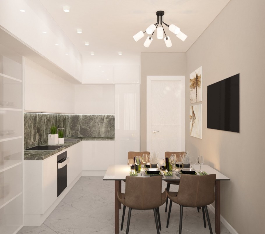 Классическая кухня в светлых тонах