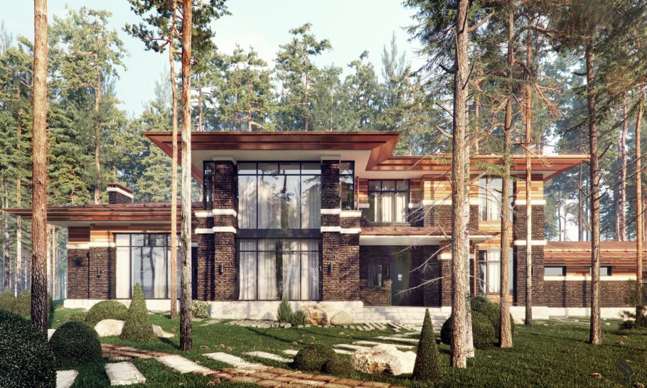 Дом в стиле Райта 120-140 м