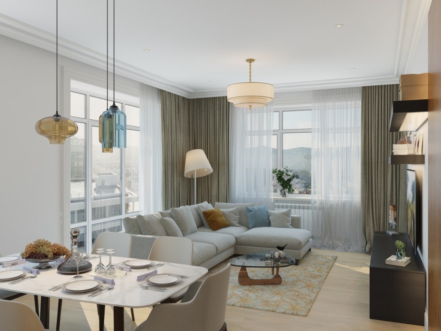 Современный светлый интерьер