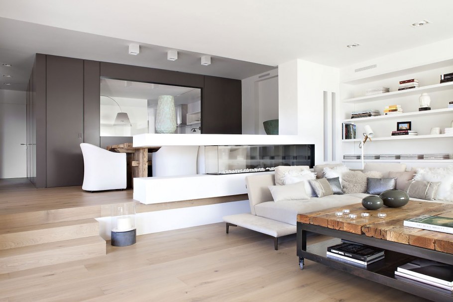 Светлая гостиная в современном стиле