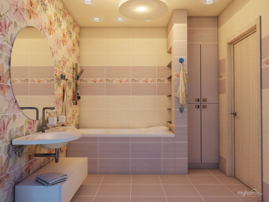 Ванная комната в пастельных тонах