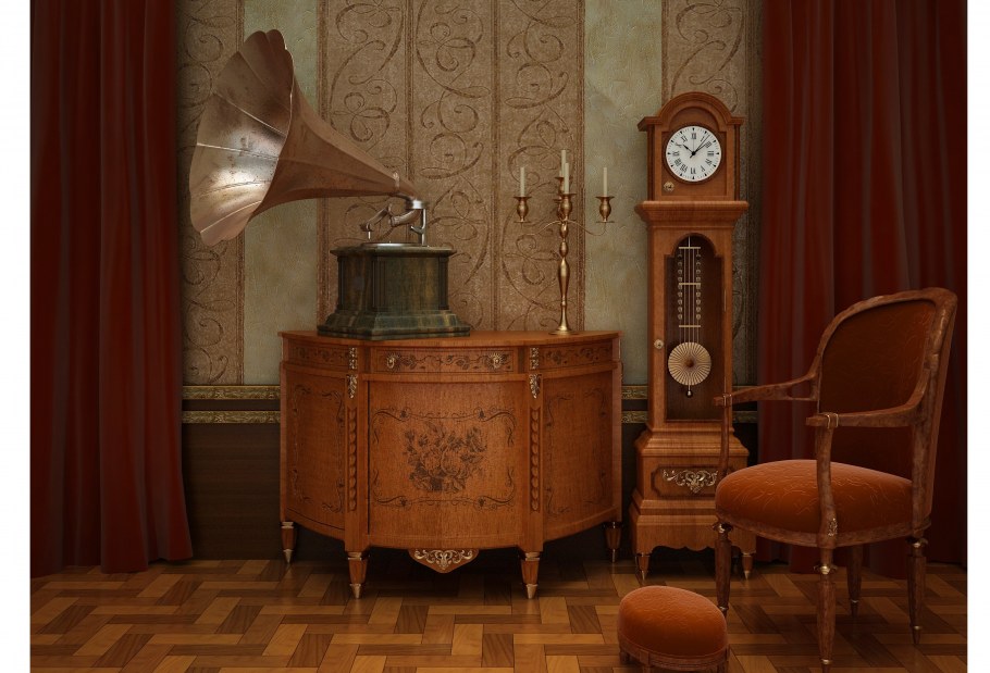 Интерьер комнаты в стиле ретро