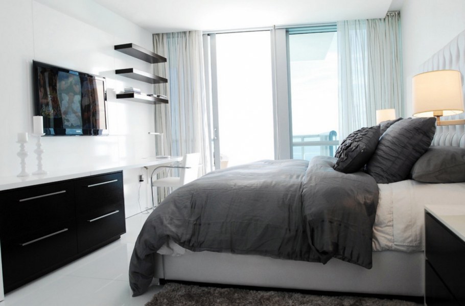 Спальная дизайн с плазмой