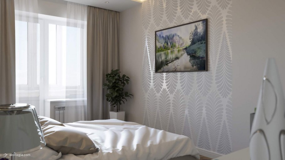 Современная спальня с телевизором