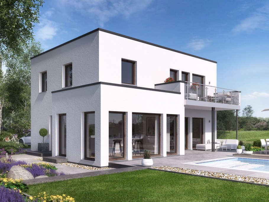 Бедый дом с плочклй ковшей