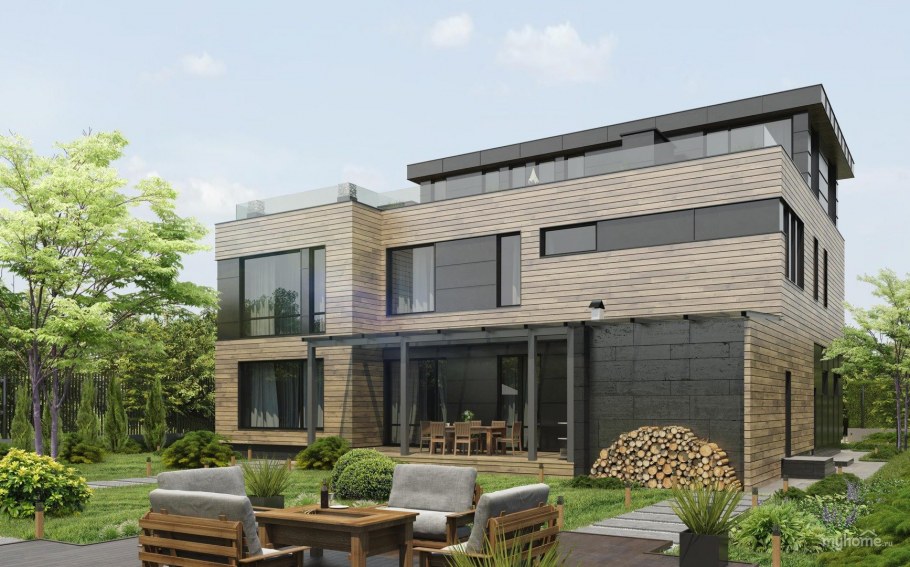 Коттедж с эксплуатируемой кровлей