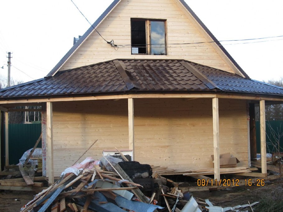 Крыша пристройки к дому
