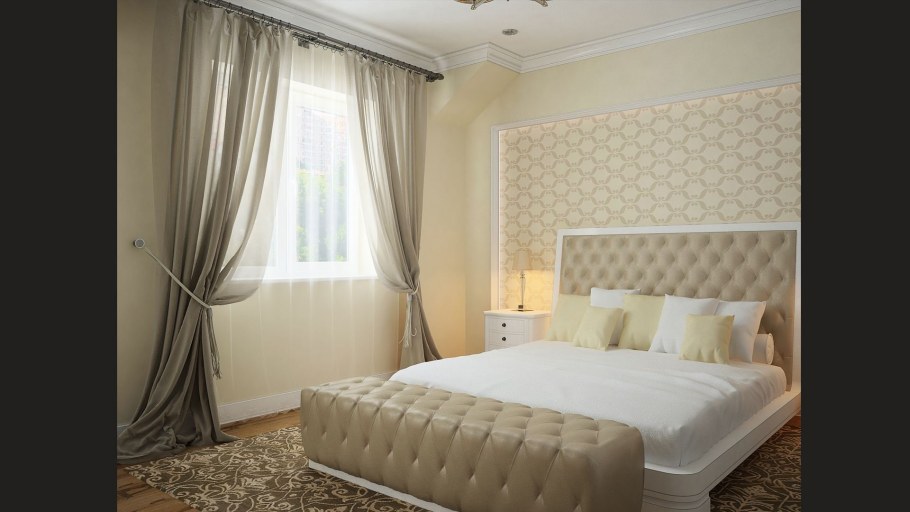 Декор стен в спальне в классическом стиле