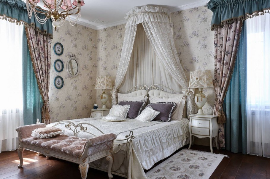 Шторы в стиле Прованс для спальни