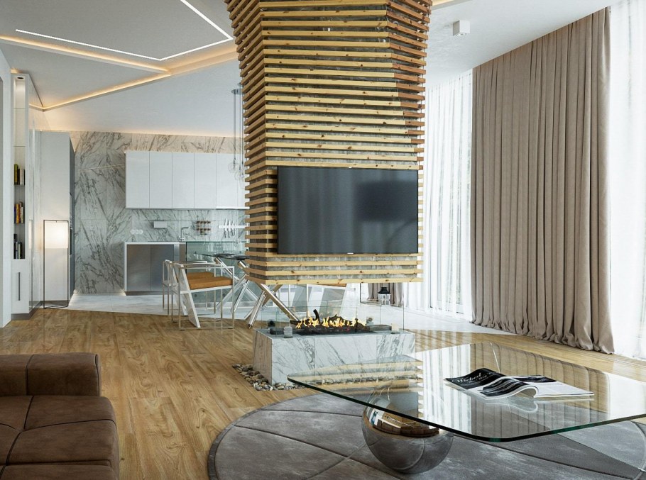 Интерьер загородного дома эко Минимализм