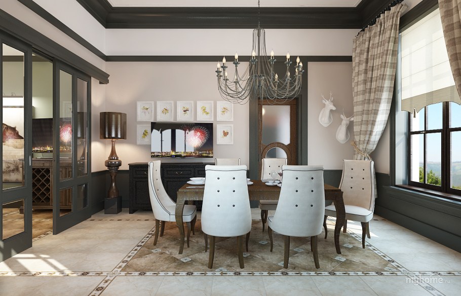Интерьер в стиле английская классика столовая
