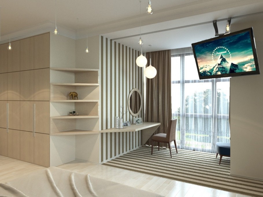 Зонирование тренажера в спальне