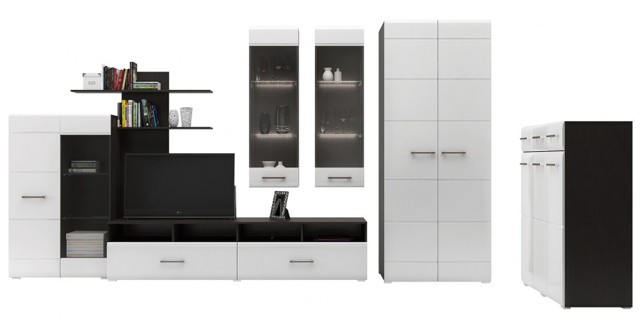 Гостиная Вегас-2 (венге/белый глянец)