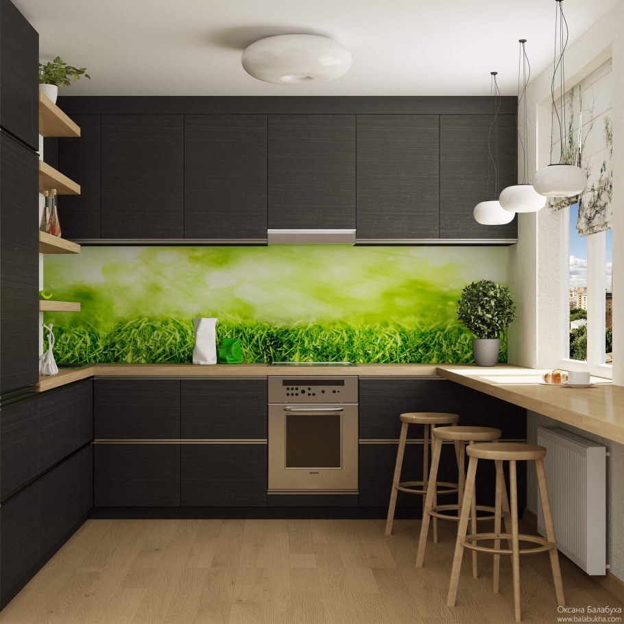 Кухня маленькая экостиль