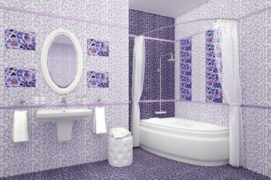 Рисунок дизайн плитки в ванной фото Сток