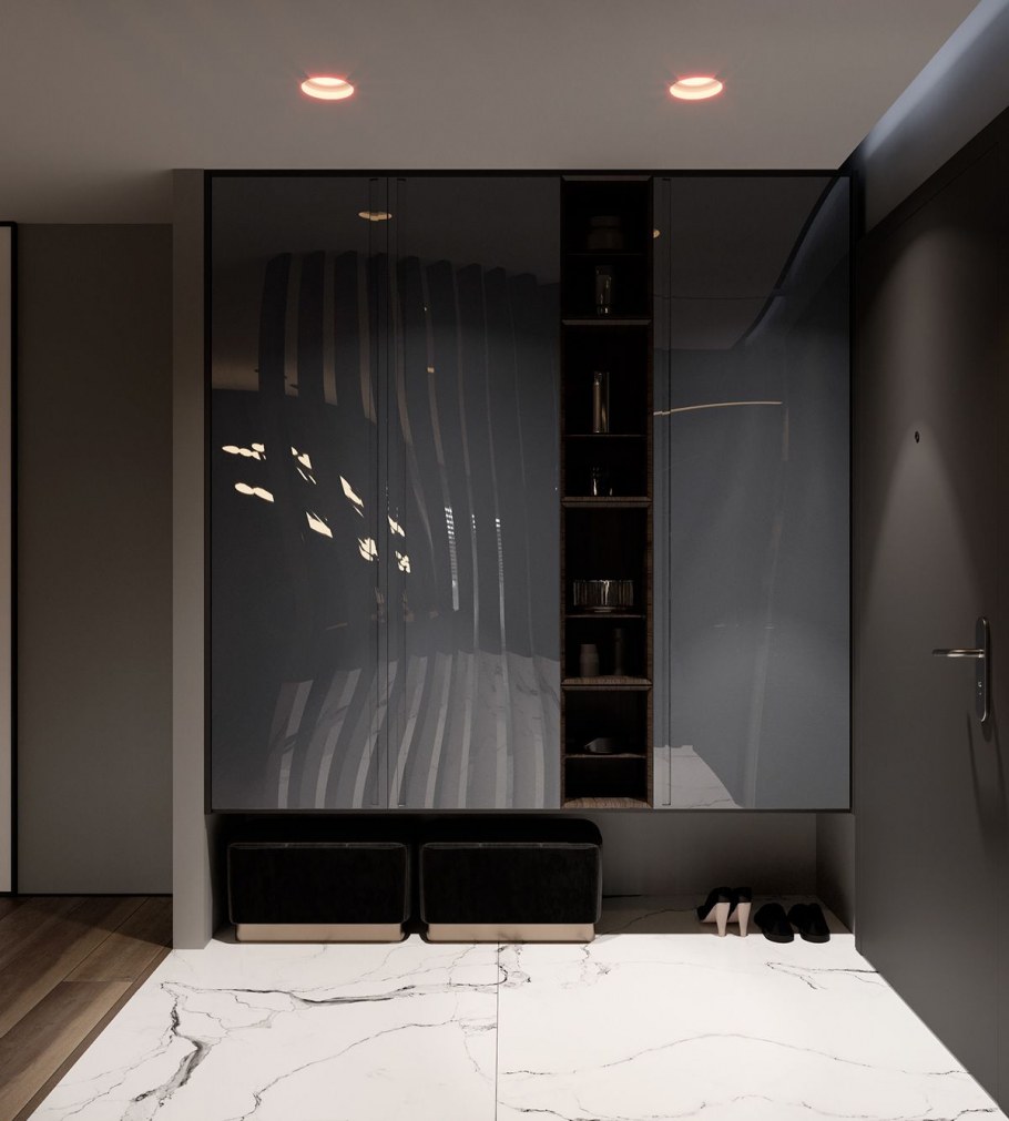 Шкафы в прихожую в современном стиле фото планировка в раскрытом виде