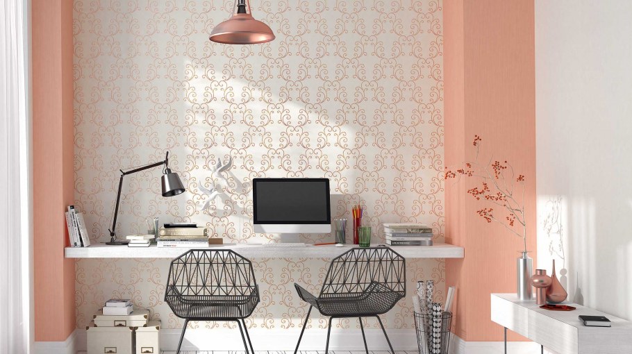 Декор стен обоями
