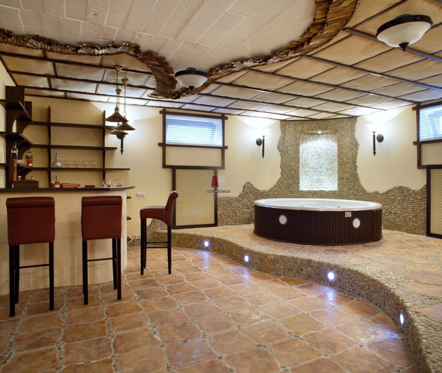 Баня в цокольном этаже