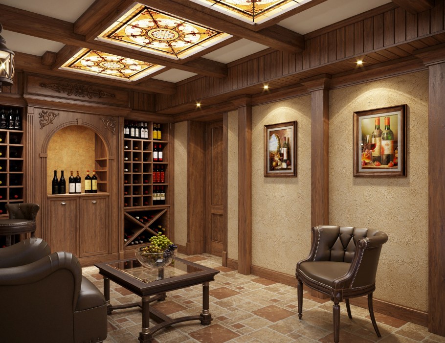 Отделка витрин с элементами дерева