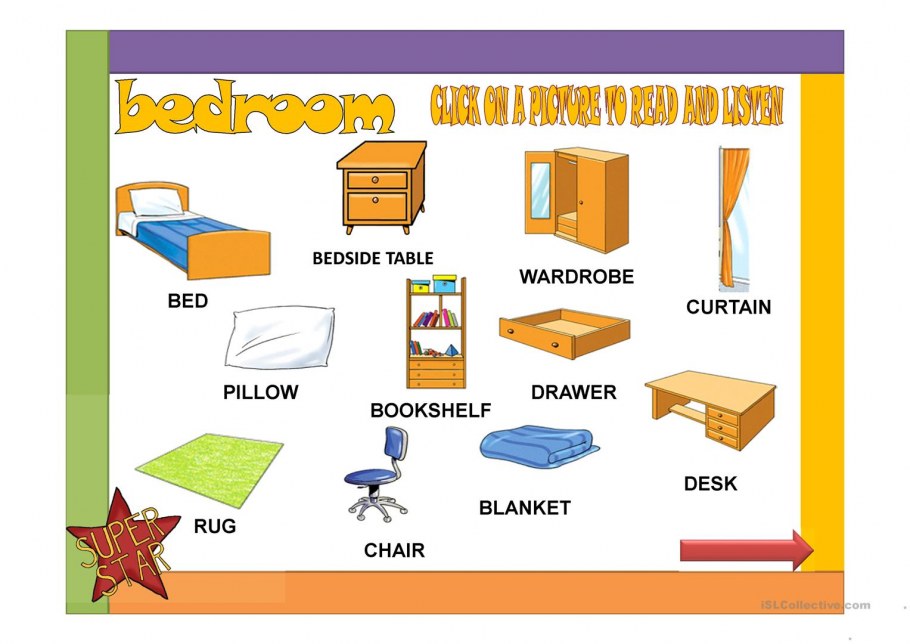 Спальня на английском для детей