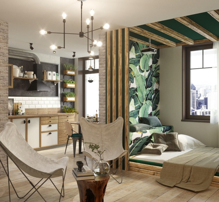 Экостиль в интерьере кухни