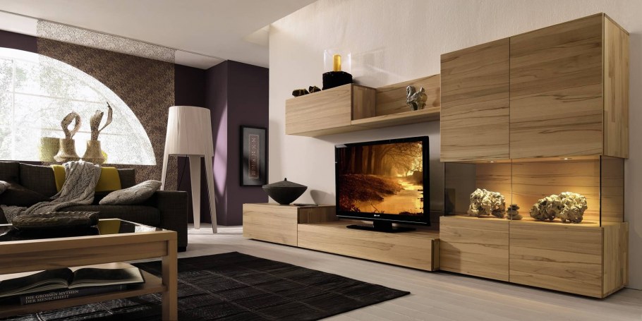 Современная отделка стен в гостиной