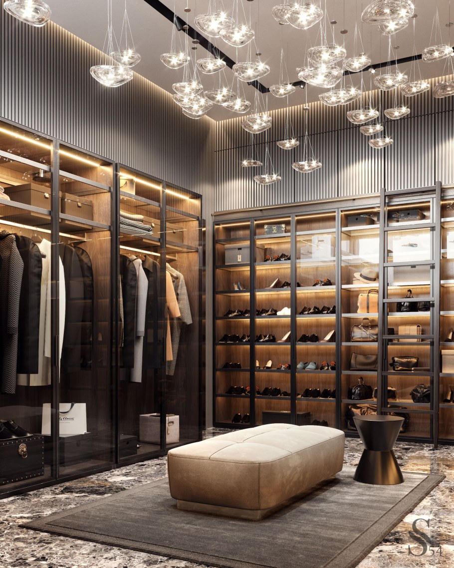 Светлая гардеробная