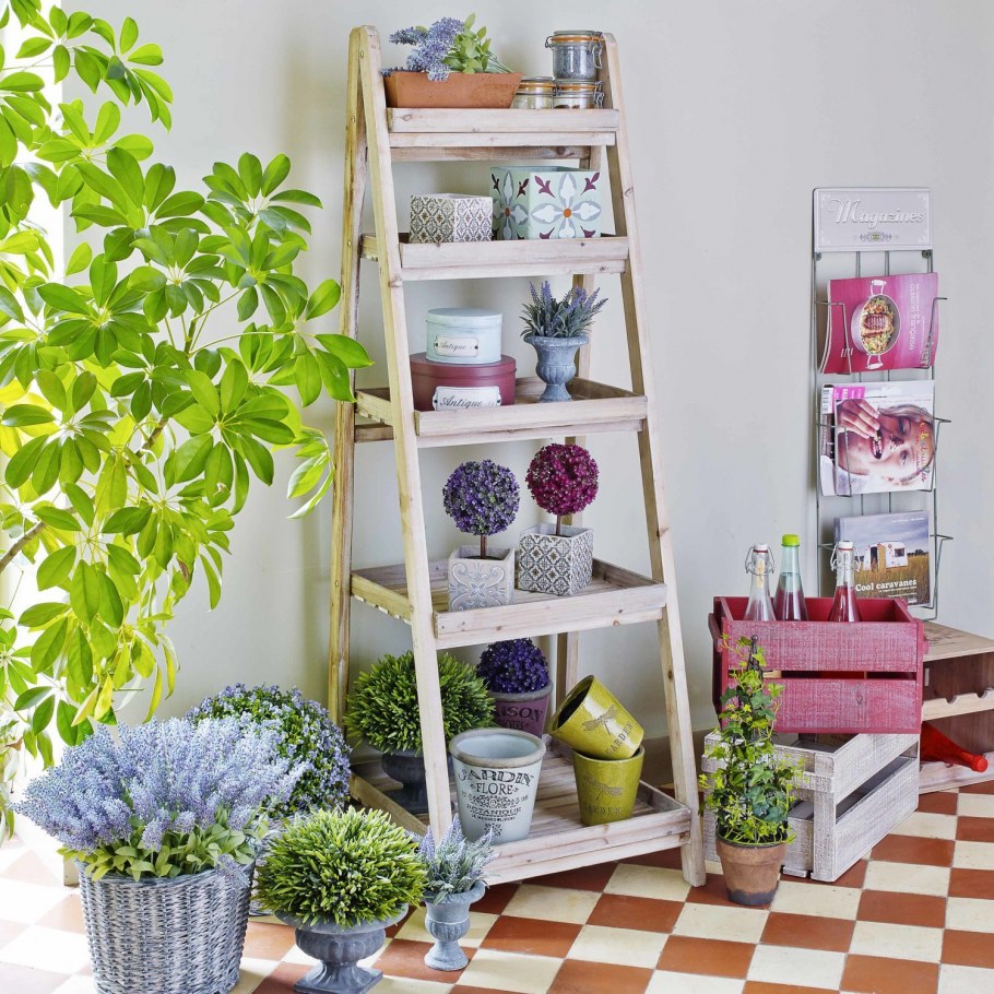 Стеллаж в стиле Прованс в интерьере