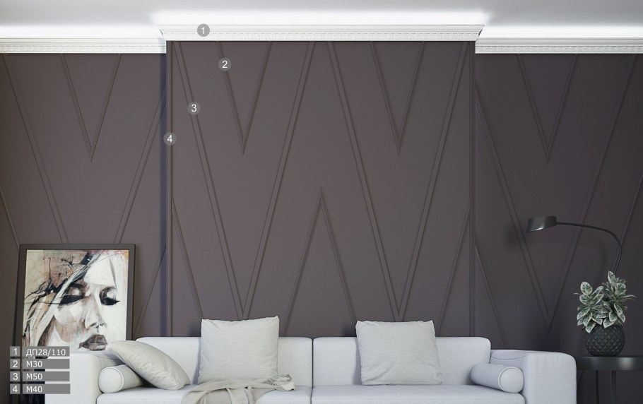 Геометрия и молдинги на стенах