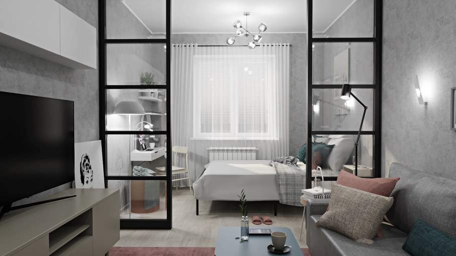 Интерьер однокомнатной квартиры 40