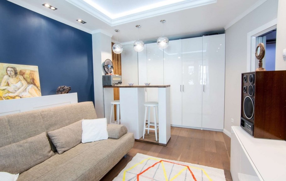 Зонирование кровати в спальне