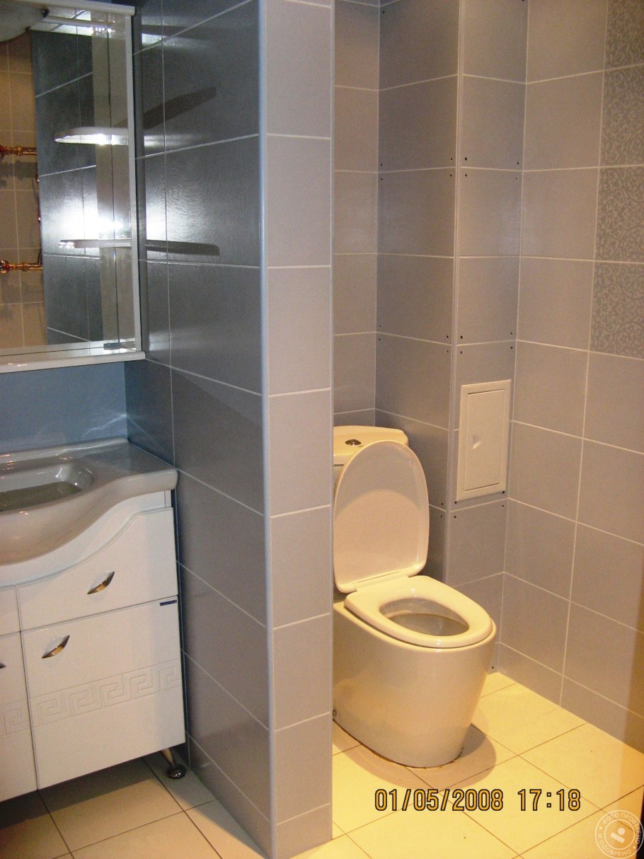 Ванная с туалетом с перегородкой