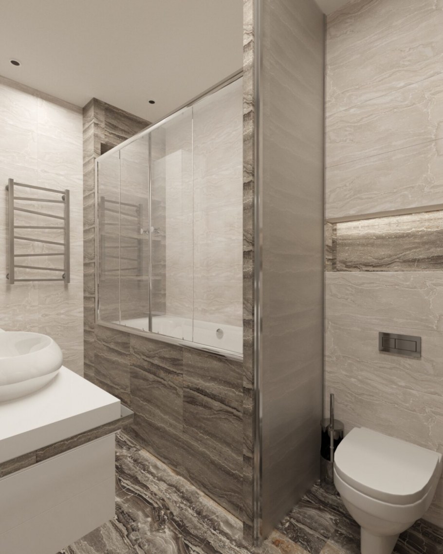 Совмещённый санузел с перегородой