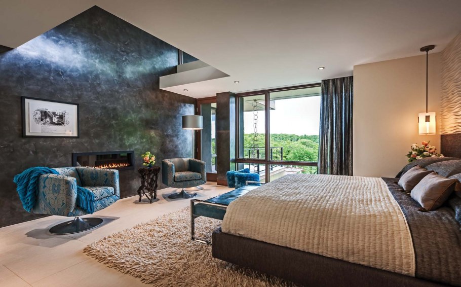 Венецианская штукатурка в интерьере спальни