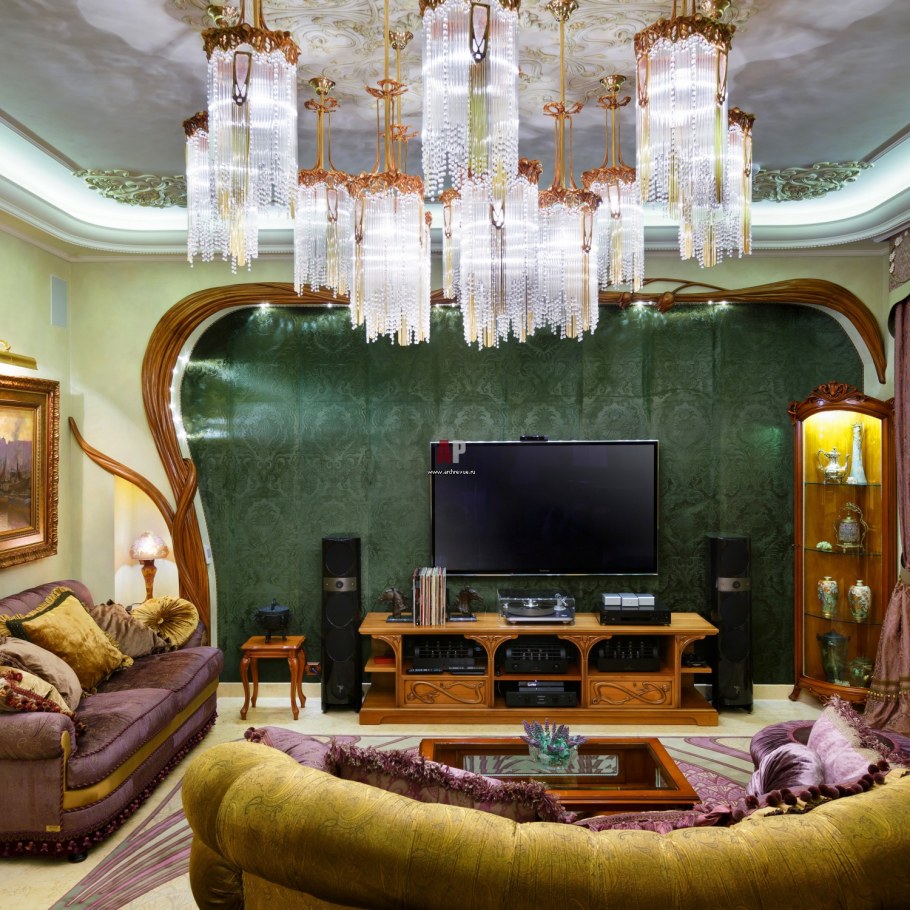 Гостиная в стиле арт нуво