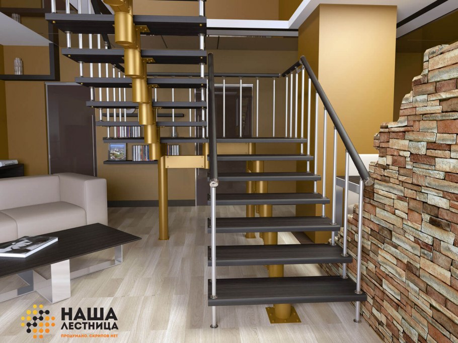 Островная лестница с площадкой
