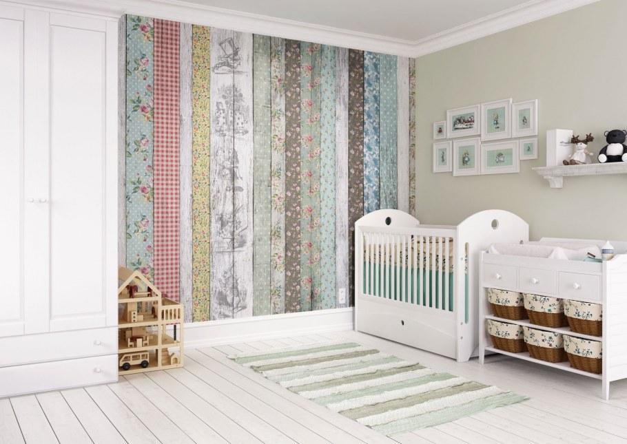 Комбинированные обои в детской