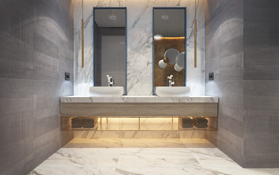 Санузел мрамор дерево бетон