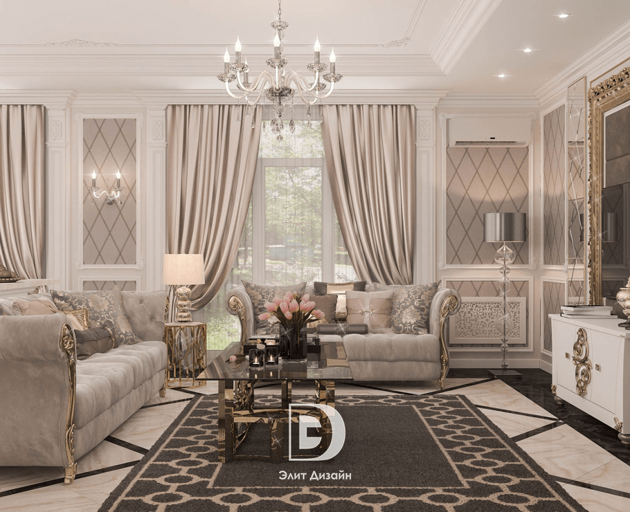 Интерьер коттеджа в классическом стиле