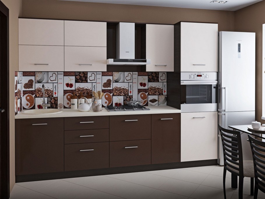 Кухня кофейного цвета