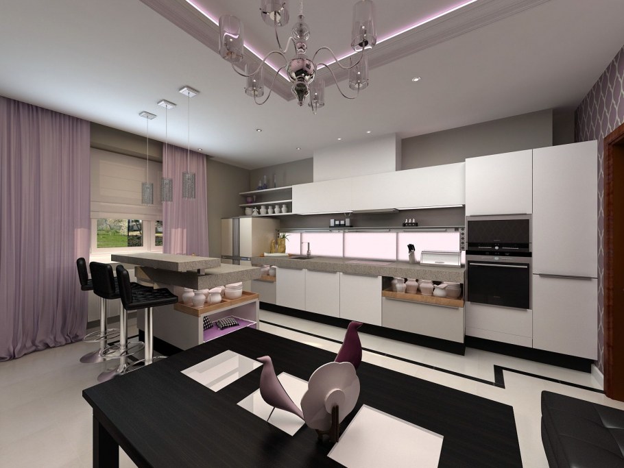 Интерьер кухни студии