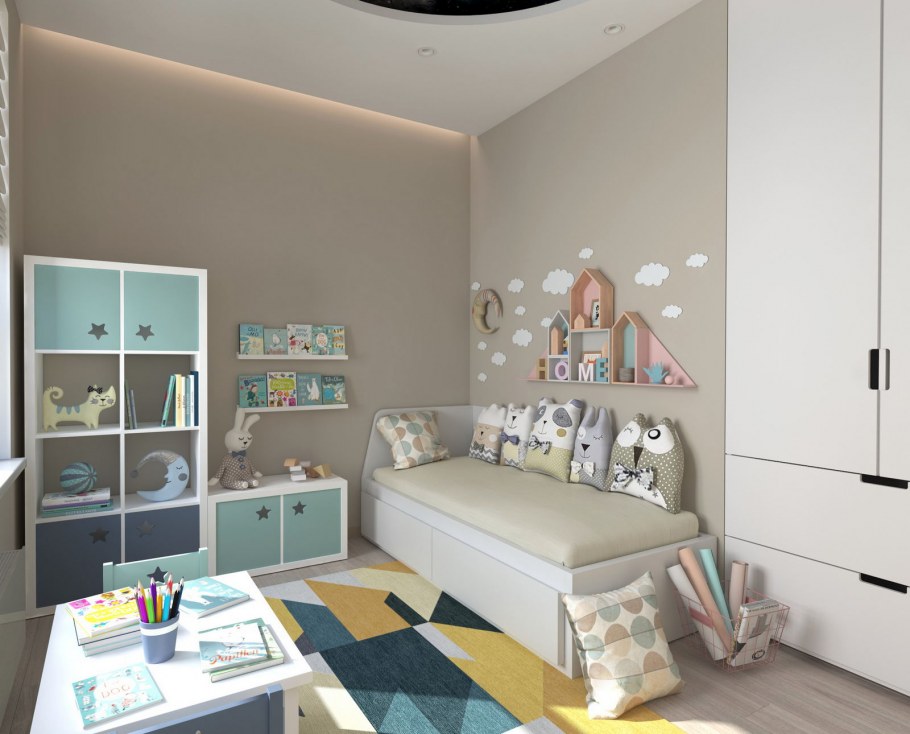 Зонирование детской комнаты для мальчика 7