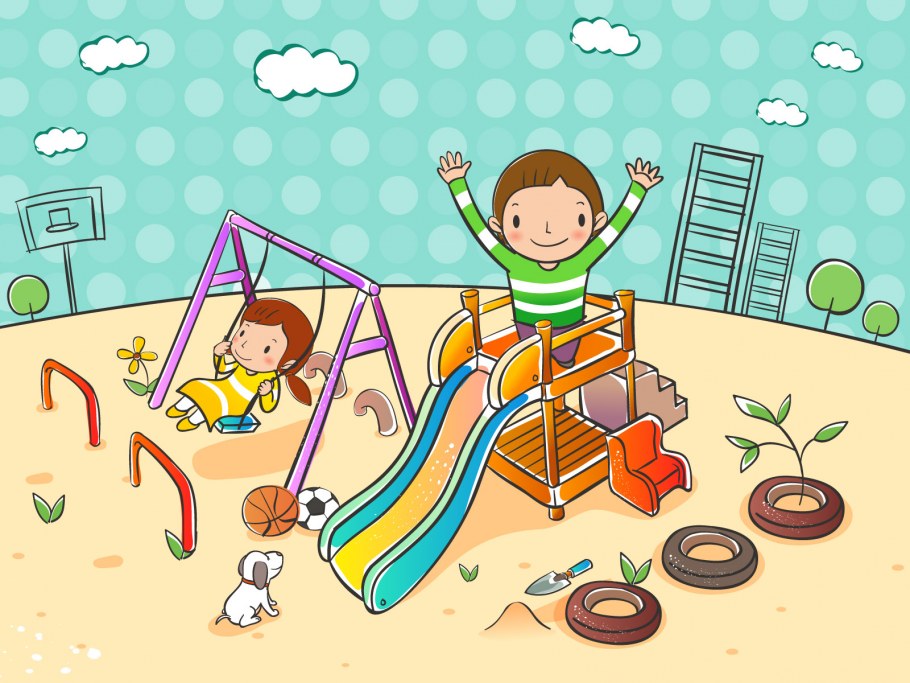 Детская площадка рисовать